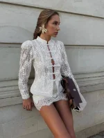 Жакет из кружева белый