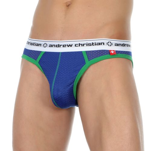 Мужские трусы джоки темно-синие в сетку Andrew Christian 39170