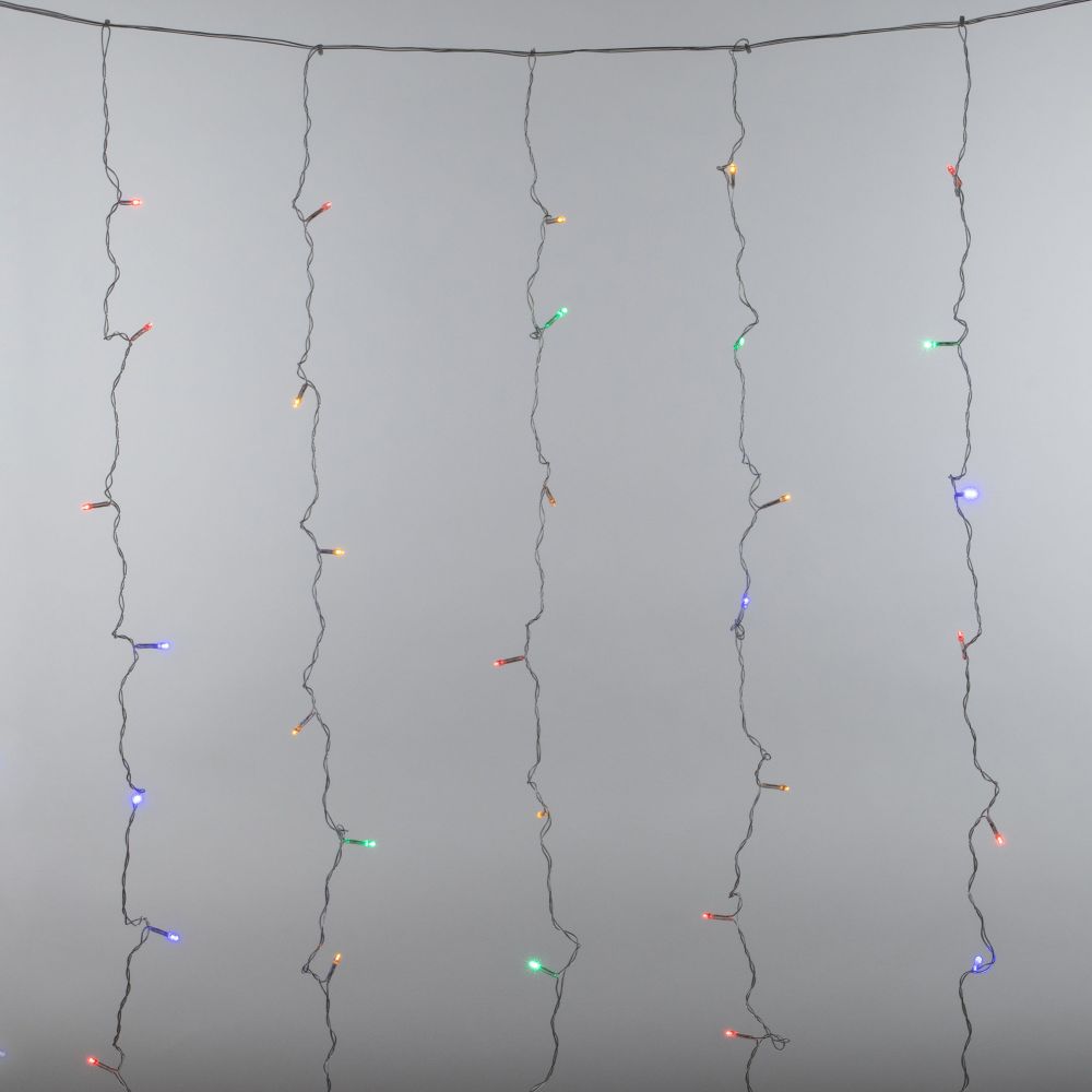 ULD-C3020-160-DTA MULTI IP20 Занавес светодиодный. 3х2м. 160 светодиодов. Разноцветный свет. Провод прозрачный. TM Uniel