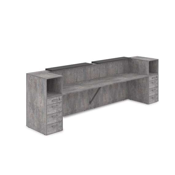 1КРТ-ДС.005.1 Комплект Ресепшн с фартуком ЛДСП (3632*763*1161) (с подсветкой)