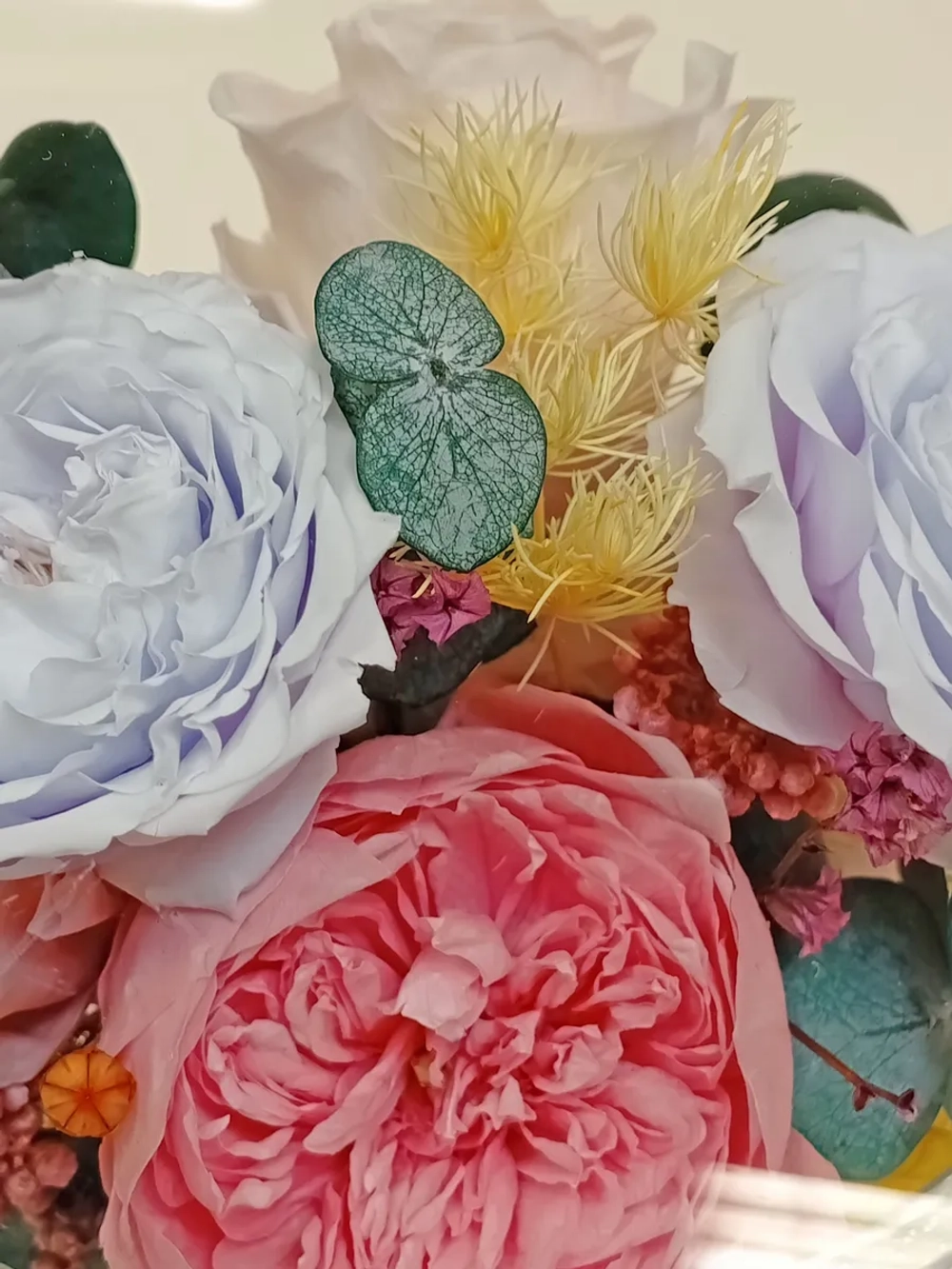 натуральные розы в стекле, вакуум*