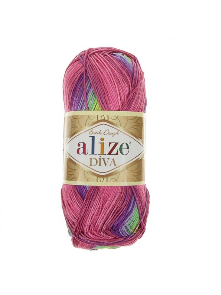 ALIZE &quot;DIVA BATIK, 100% Микрофбира акрил, 100 гр, 350 м, розовый/фиолетовый/салат