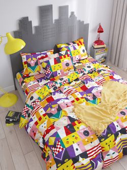 Наволочка комплект 2шт Сказка "Маски" 40х60 см, перкаль