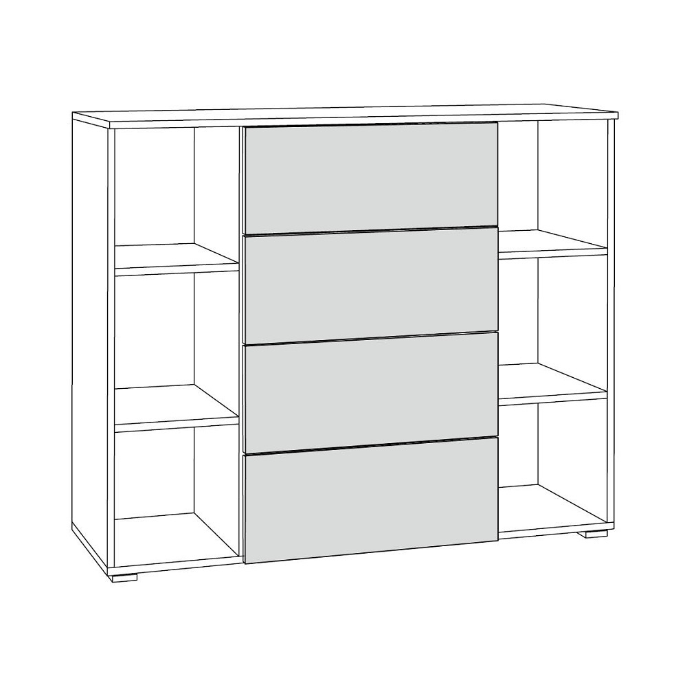 Комод Остин 16.221, Белый, Дуб золотой