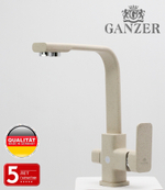 12025-M Смеситель для кухни (ПЕСОЧ) на две воды GANZER (10/1шт)