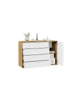 Комод для одежды Дуб Крафт золотой 4 ящика 129х41х84 см