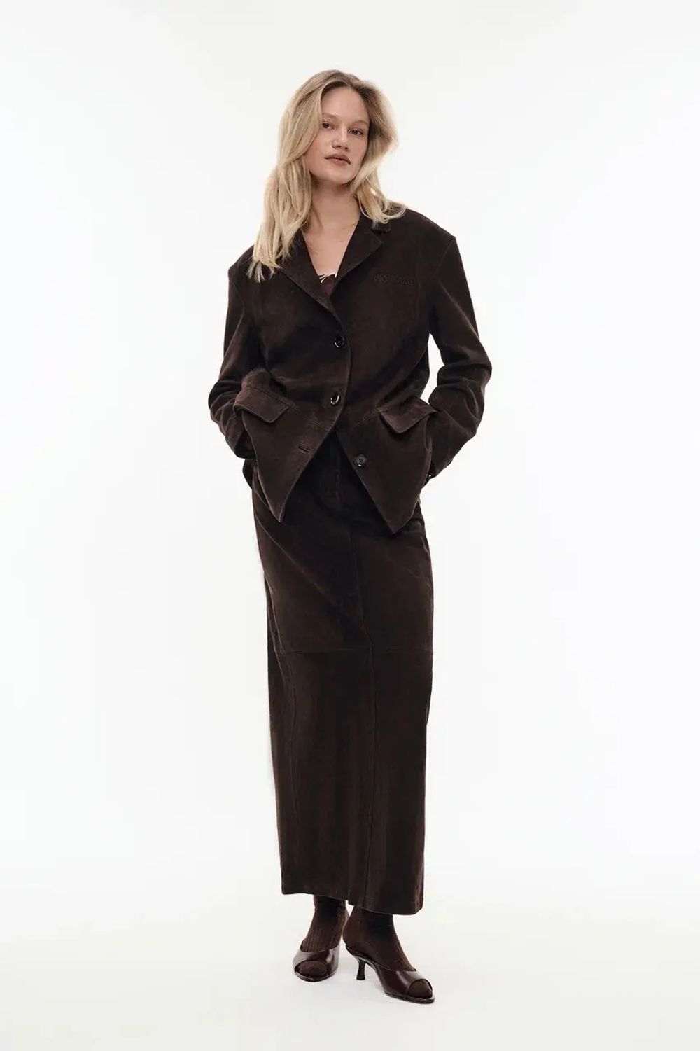 Жакет из замши ((Brownie)), шоколадный