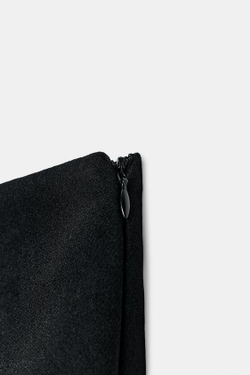 ZARA ЮБКА-ШОРТЫ ДРАПИРОВАННАЯ БЛЕСТЯЩАЯ, ЧЕРНЫЙ