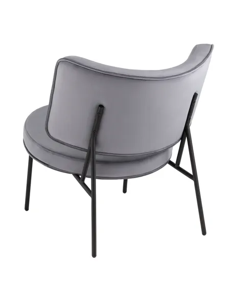 Кресло District Lounge, серый велюр