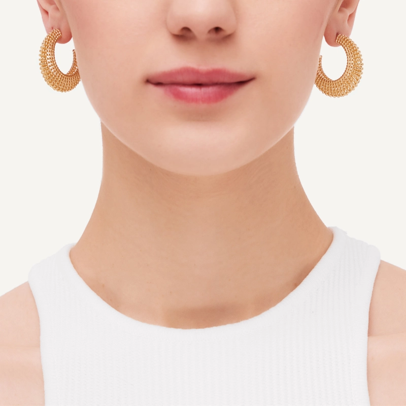 Серьги Точечная Резьба – Золото