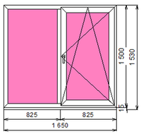 Пластиковое окно 1500 х 1650 ТермА Эко