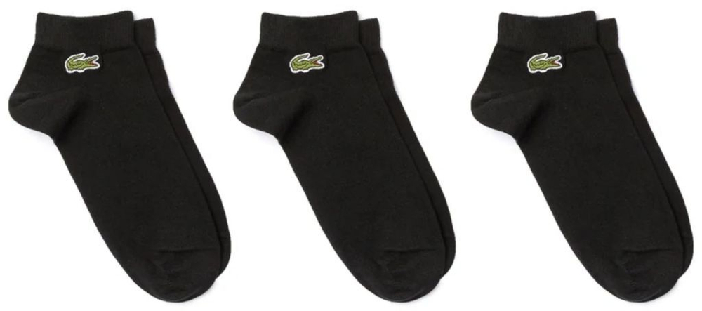 Теннисные носки Lacoste SPORT Low-Cut Cotton Socks 3P - черный
