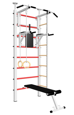 Шведская стенка Sv Sport враспор (Турник стандарт/Брусья/Скамья/Канат/Кольца/Лестница)