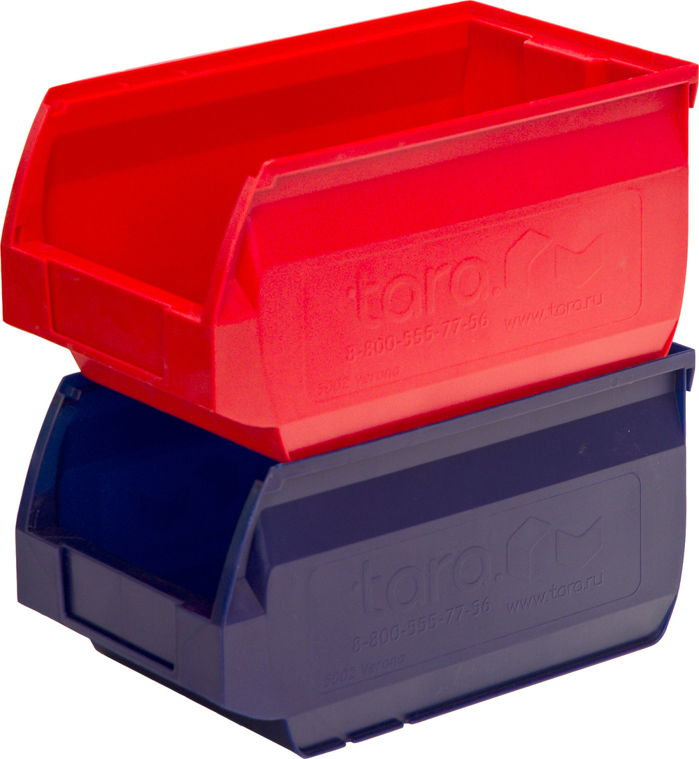 Ящик сплошной 250×150×130 мм, объем 4.88 л., арт.: 5002, синий, код: 10035
