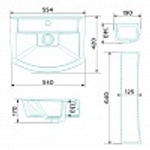 УМЫВАЛЬНИК DECO HOME DE LUXE C БОЛТАМИ КРЕПЛЕНИЯ, СЛИВНЫМ ХРОМИРОВАННЫМ КОЛЬЦОМ