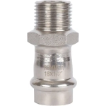 ROMMER Переходник с НР 18x1/2" из нержавеющей стали прессовой