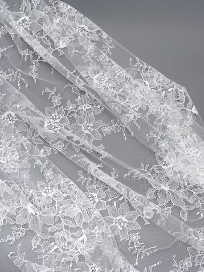 Кружевное полотно теплое белое неэластичное 145 см
