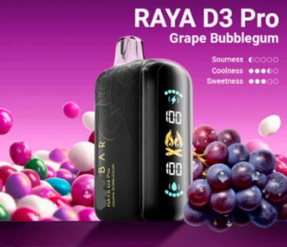 ELF BAR RAYA D3 Pro - Grape Bubblegum (5% nic) ELF BAR RAYA D3 Pro - Grape Bubblegum (5% nic)