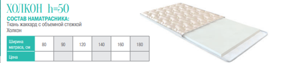 НАМАТРАСНИК ХОЛКОН h=50мм.