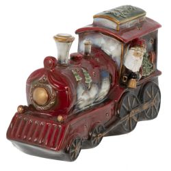 GAEM Фигурка декоративная c подсвет "Дед Мороз на поезде" (AAx3, н/п), L27 W10 H15 см