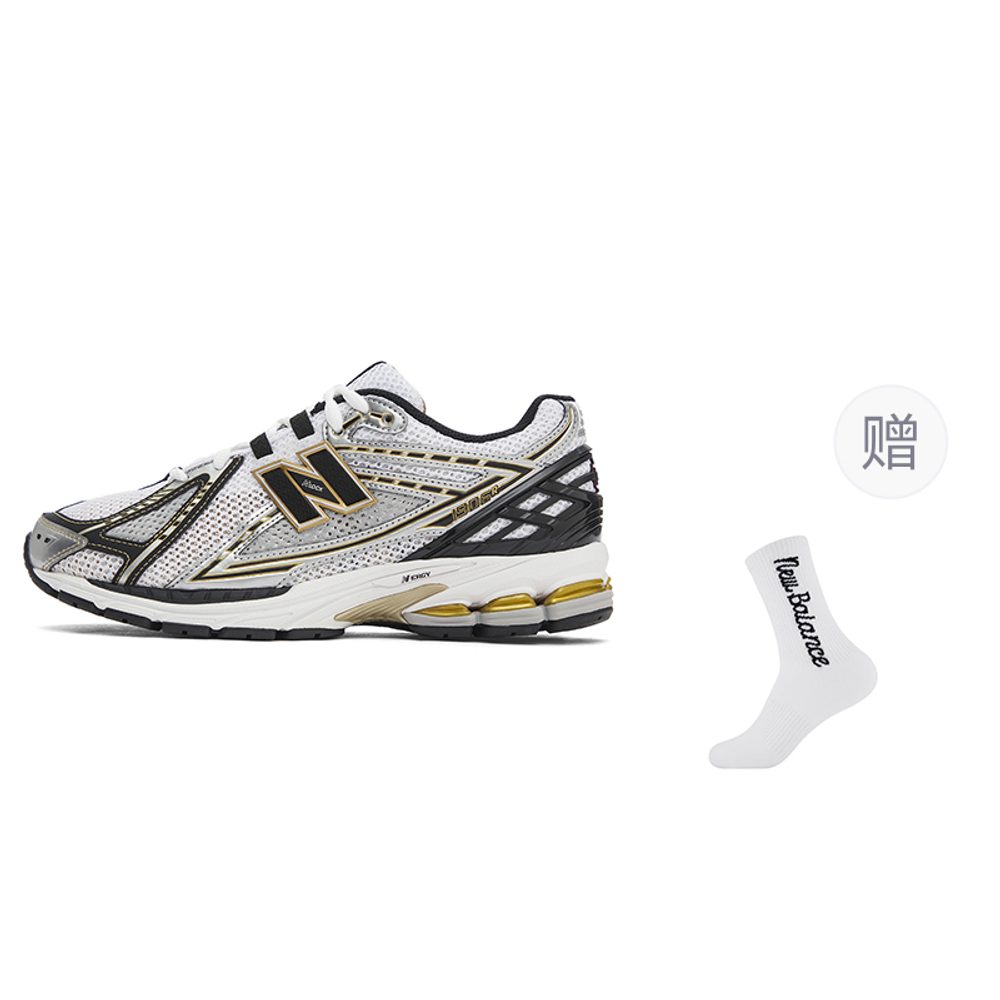 New Balance NB 1906R Trendy Retro Versatile Mesh Textile Synthetic Leather Low-Top Running Shoes Unisex White Silver