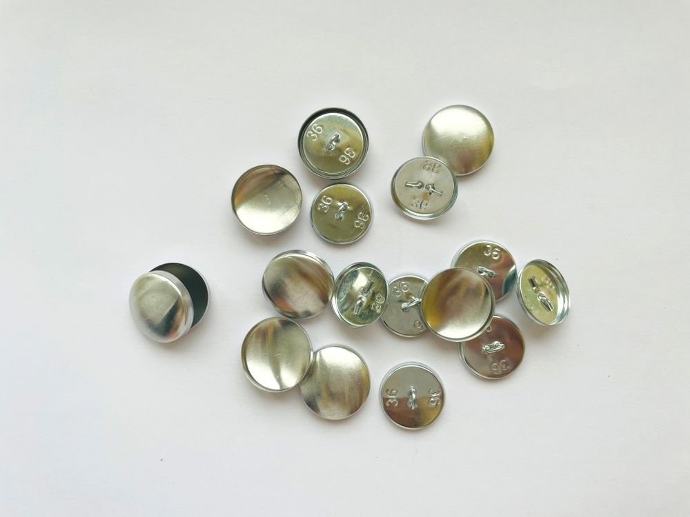 Пуговицы для обтяжки тканью № 36 металл (фасовка 10 шт)