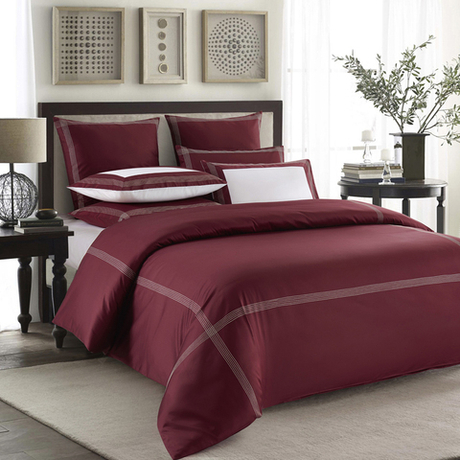 Наволочка 50x75 Sharmes Merrow stich бордовая S1705P50-5