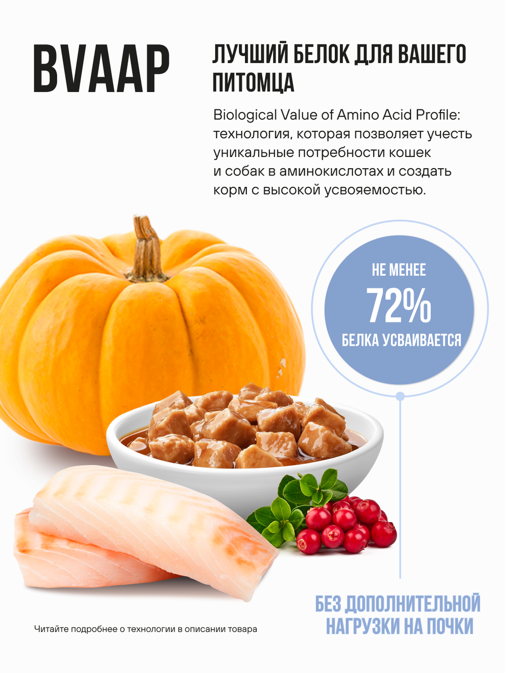 Влажный корм для котят и беременных кошек беззерновой с белой рыбой и тыквой в соусе BOWL WOW 0,085 г. 12 упаковок