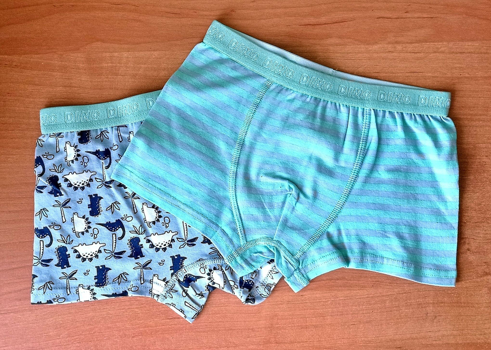 Трусы детские для мальчика 1 шт., хлопок, размер 2XL (рост 128-146), цвета голубой, светло-голубой, белый