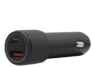 ШТЕКЕР-зарядка 1USB+Type-C  длинный 12v-24v 3,1А CAR CHARGER EITHER-OR черный PD037