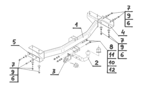 Фаркоп на Hyundai ix35 2010-2015 без снятия и подрезки бампера (паспорт и сертификат в комплекте)(без электрики) Steinhof.H-247