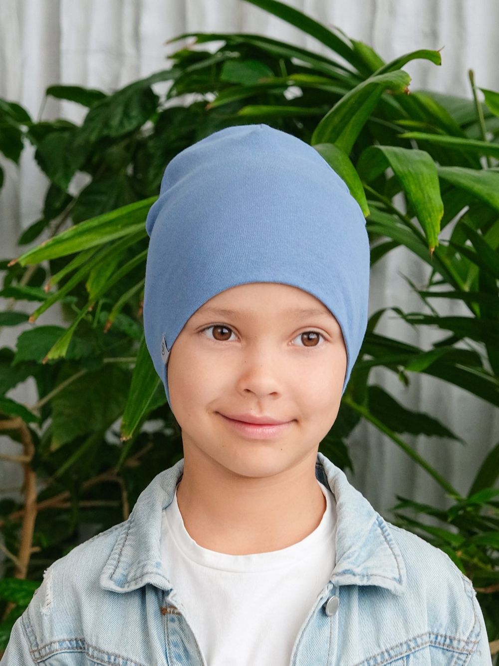 Шапка трикотажная (Джинс) МОКО