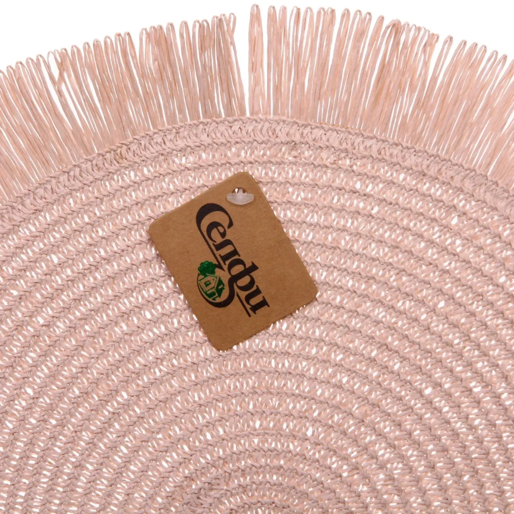 Салфетка на стол 38см плетеная «Бохо» пудровый