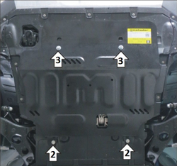 Защита картера Двигателя, КПП. 2 мм, Сталь. для Geely Atlas Pro 2021-н.в. MOTODOR.74203