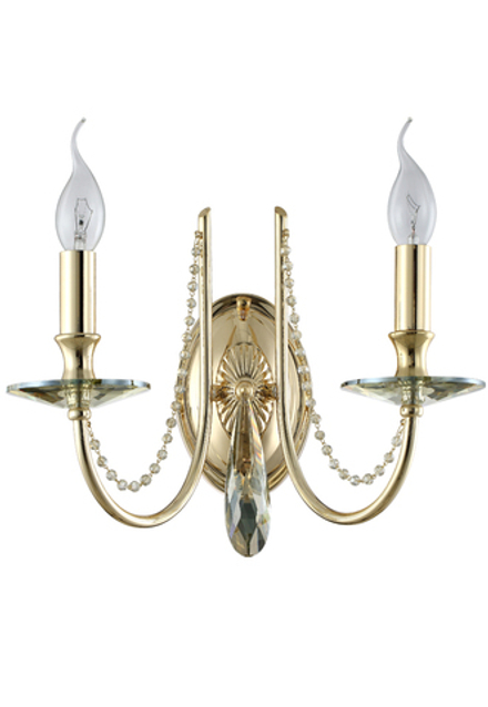 Бра Crystal Lux VICTORIA AP2 GOLD/AMBER