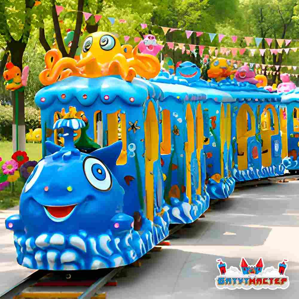 Рельсовый паровозик «Капитан Кит», 5 кабинок, 10 мест