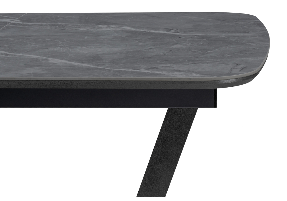 Керамический стол Woodville Петир 120(160)х80х75 larka grey, черный