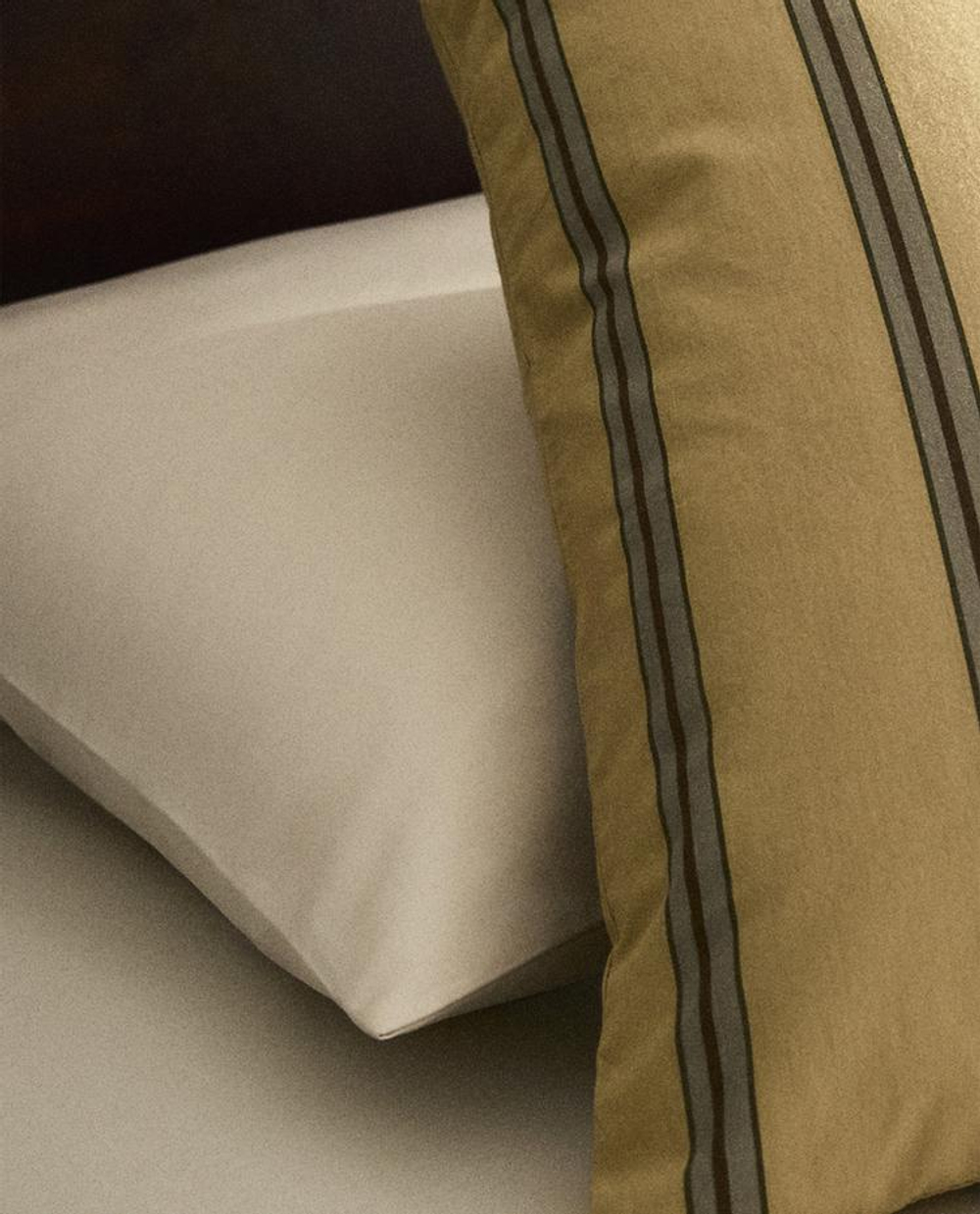 ZARA HOME (300 НИТЕЙ) НАВОЛОЧКА В ПОЛОСКУ, ЖЕЛТЫЙ