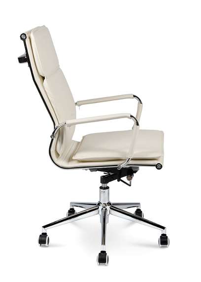 Кресло офисное Норден / Харман / (ivory) хром / слоновая кость экокожа