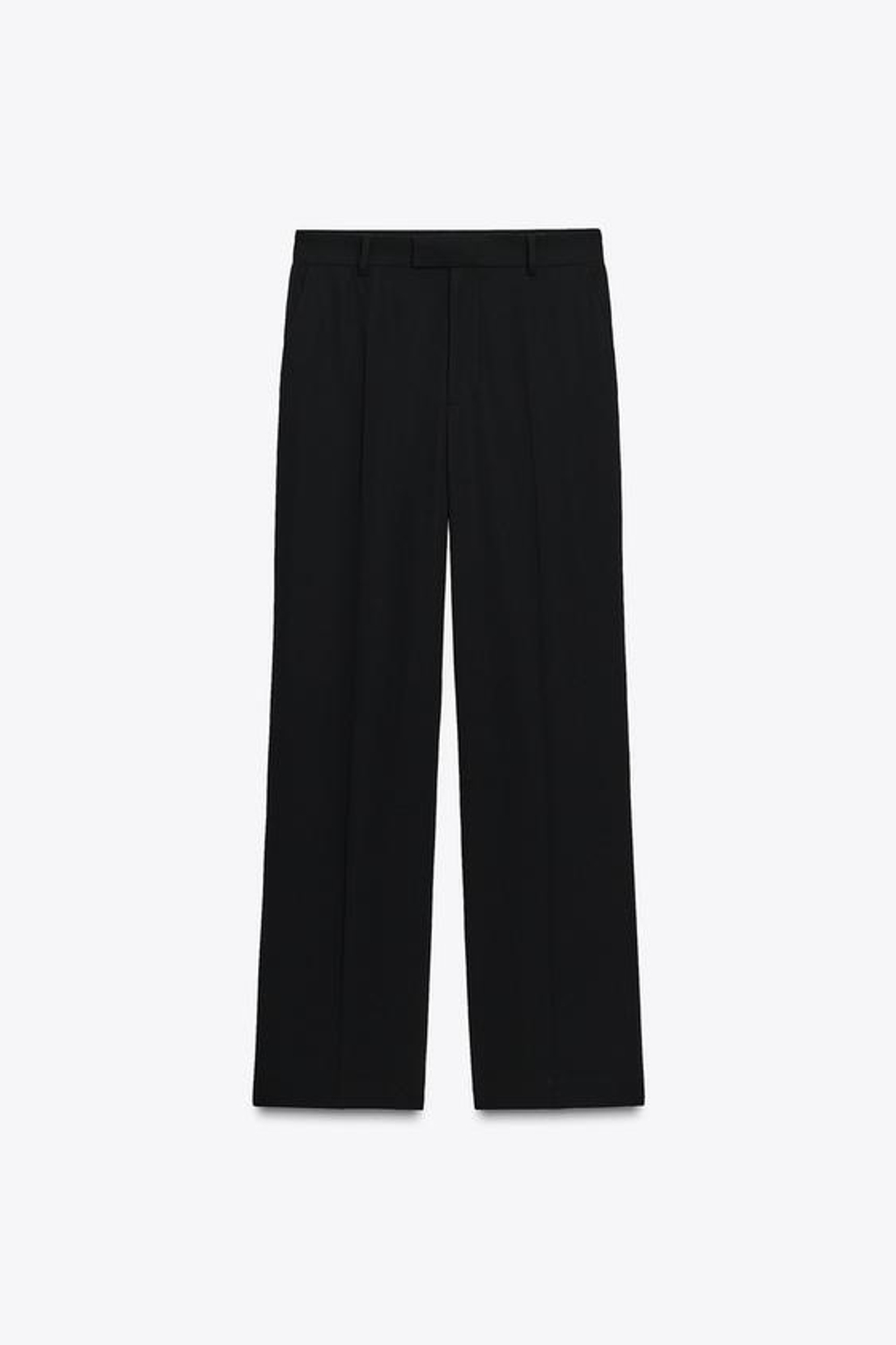 ZARA БРЮКИ ПРЯМОГО КРОЯ — ZW COLLECTION, ЧЕРНЫЙ