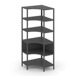 Shelf System Односекционный угловой стеллаж пятиярусный SN.STMU-511 Антрацит/Металл Антрацит 810*810