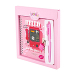 Блокнот в футляре, 19,5 см * 22,5 см, гребень, Alingar, ручка, замочек, линия, 48 л., "Алло"