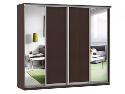 Шкаф купе Модерн 2362х450 4-х дверный 4-х секционный зеркало венге