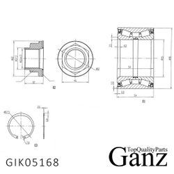 Подшипник ступицы передний FIAT Ducato/PEUGEOT Boxer all 06 GANZ GIK05168
