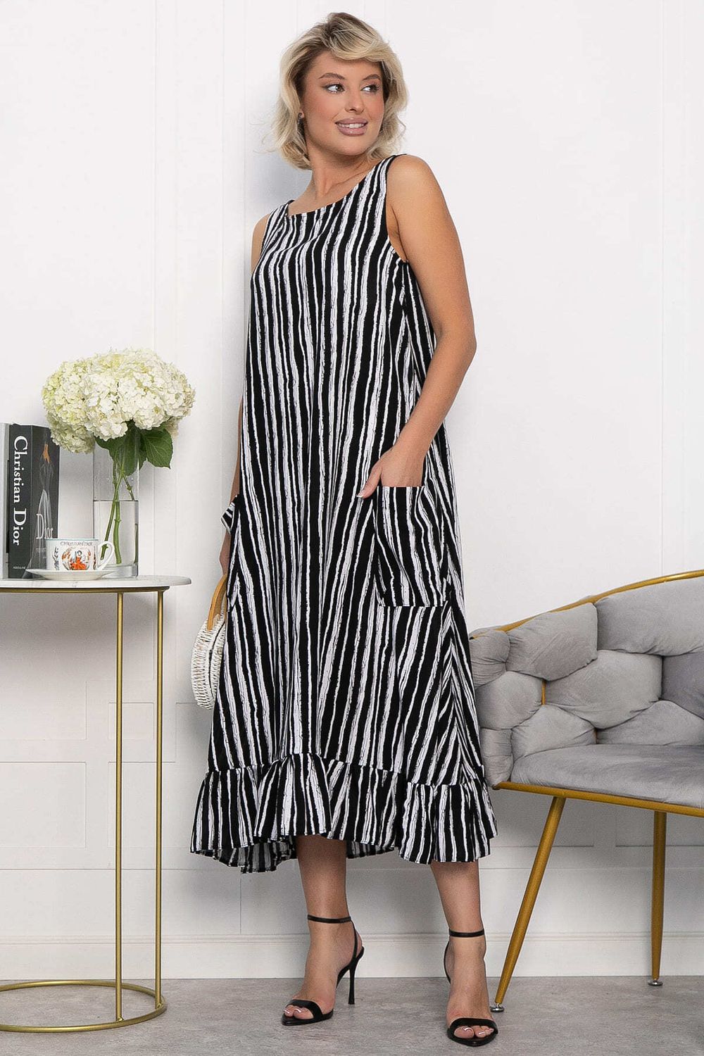 Сарафан Нимфа (черно-белый) П14052-10М LT Collection