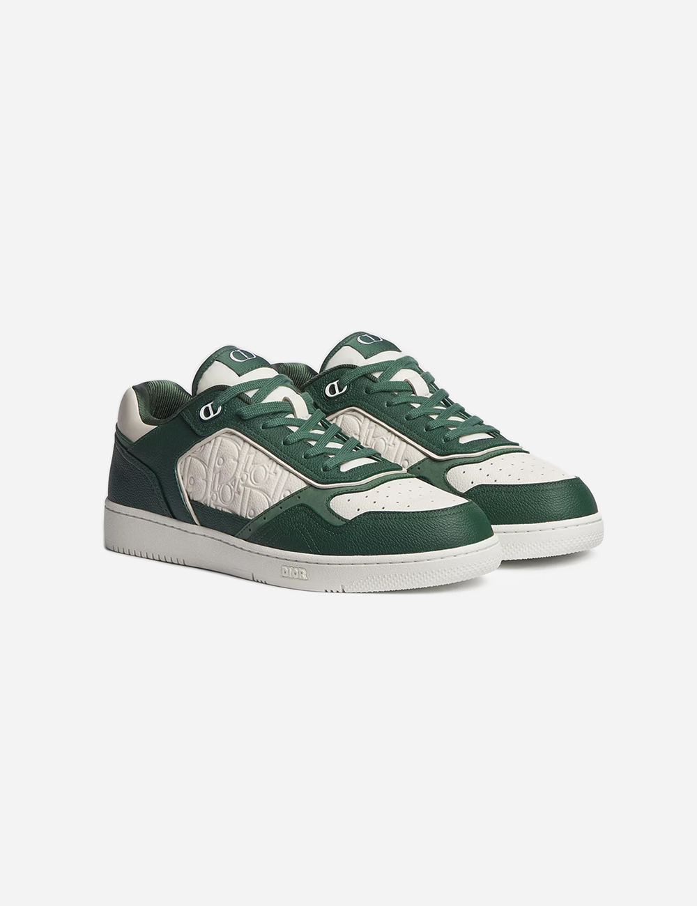 Кроссовки Dior B27 Uptown Low-Top Sneaker "Deep Green and Cream Grained Calfskin with Cream Dior Gravity Leather"