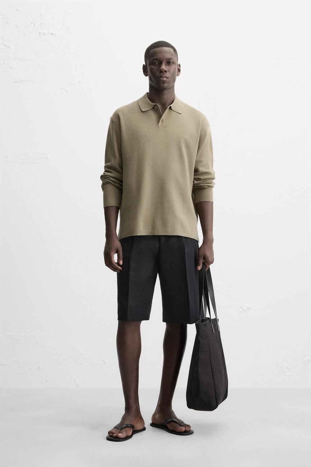 ZARA МЯГКОЕ ТРИКОТАЖНОЕ ПОЛО, ШАЛФЕЙНО-ЗЕЛЕНЫЙ