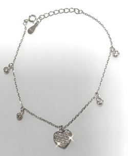 Ювелирный браслет из серебра с фианитами