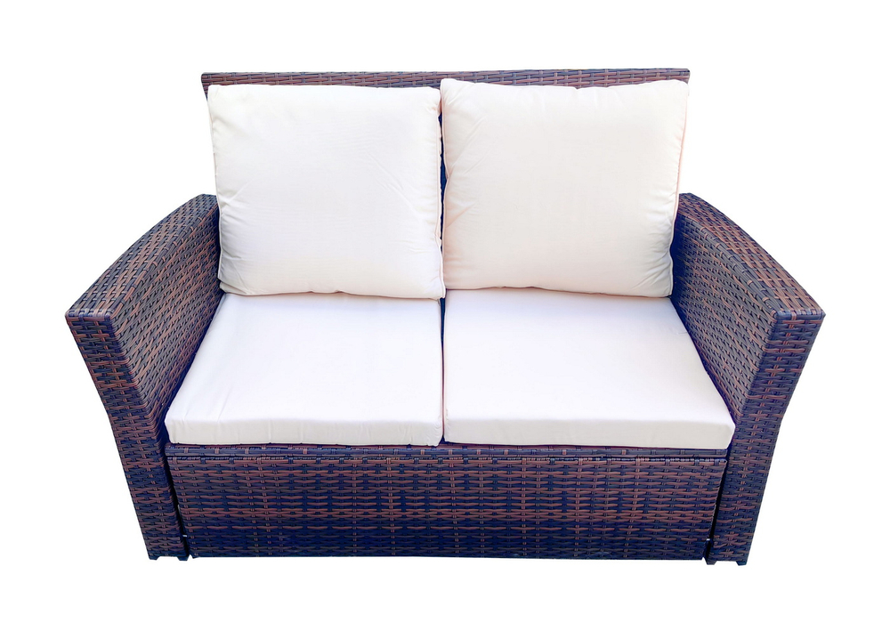 "Портленд" лаунж-зона из искусственного ротанга на 4 персоны, цвет коричневый