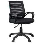 Кресло оператора Helmi HL-M16 "Vivid", спинка ткань-сетка черная/сиденье ткань черная